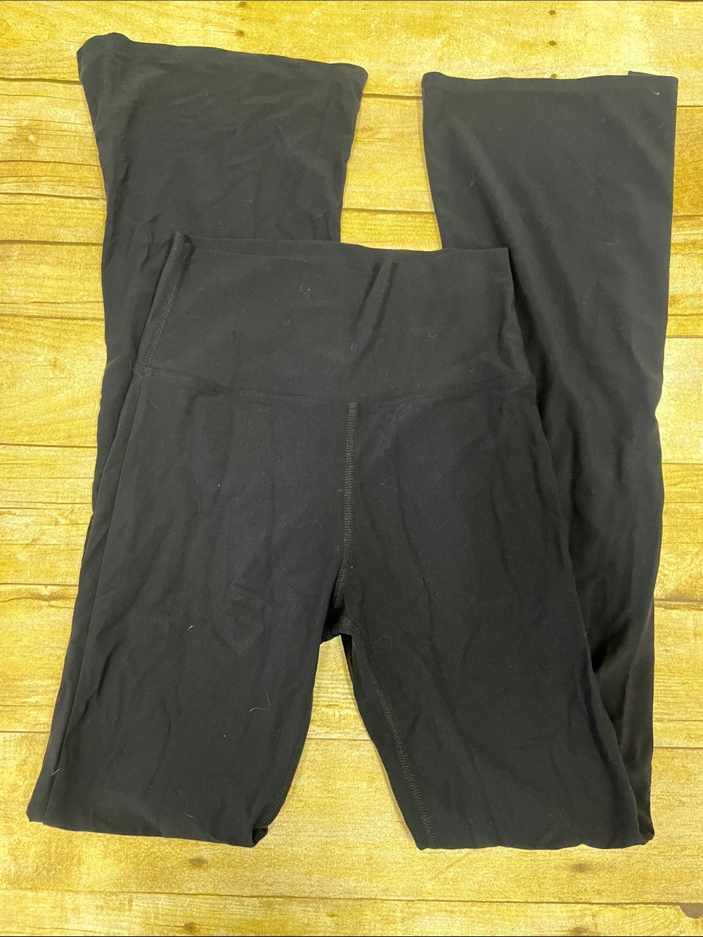 Carbon38 Black High-Waist Flare Leggings size M